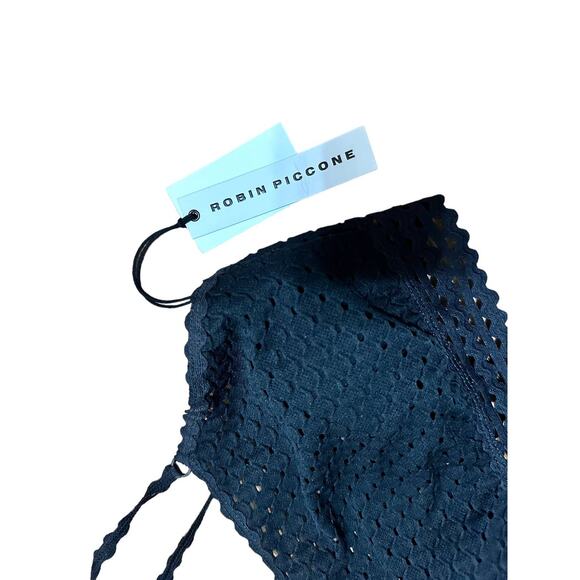 Robin Piccone Chira black‎ bikini top size Large NEW - Picture 3 of 5